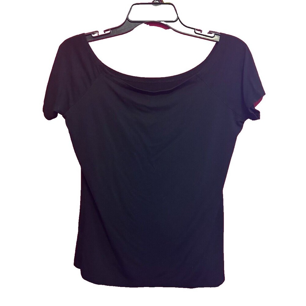 #8704 FUINLOTH WOMENS BLACK BOATNECK KNIT TOP SIZE L